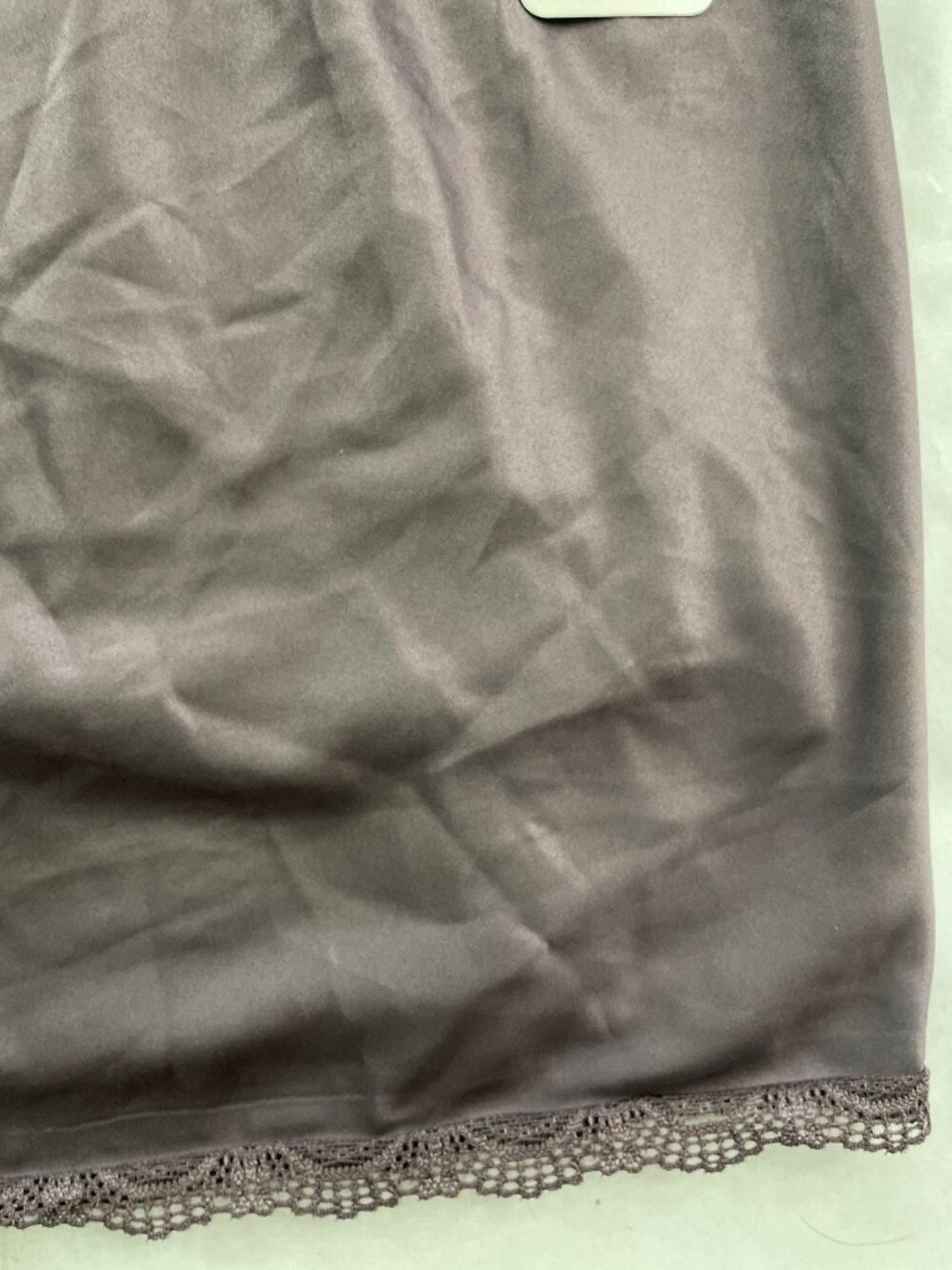 Flora By Flora Nikrooz Chocolate Satin Lace Trim 2-Piece Pajama Set Size XL NWT - Picture 5 of 11